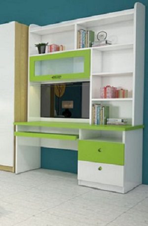 Bàn ghế học cho bé liền giá sách HP-GMTBHE301